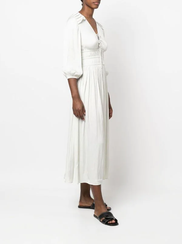 ( Neue Saison ) Maje Green Mittellanges Kleid Damen 5 ( Neue Saison ) Maje Green Mittellanges Kleid Damen – Bild 3