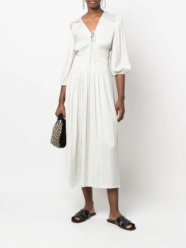 ( Neue Saison ) Maje Green Mittellanges Kleid Damen 4 ( Neue Saison ) Maje Green Mittellanges Kleid Damen – Bild 2