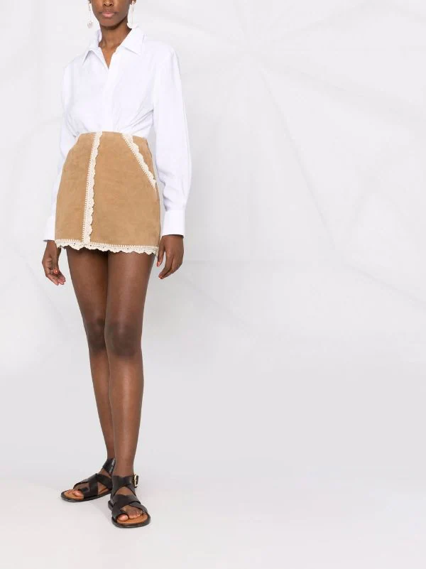 ( Neue Saison ) Maje Bestickter Minirock CAMEL 4 ( Neue Saison ) Maje Bestickter Minirock CAMEL – Bild 2