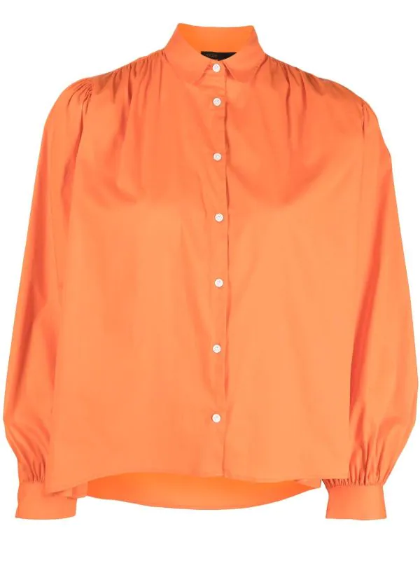 ( Neue Saison ) Maje 0152 Orange Klassisches Hemd Damen 3 ( Neue Saison ) Maje 0152 Orange Klassisches Hemd Damen