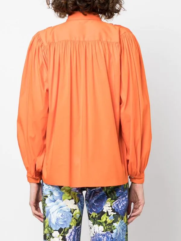 ( Neue Saison ) Maje 0152 Orange Klassisches Hemd Damen 6 ( Neue Saison ) Maje 0152 Orange Klassisches Hemd Damen – Bild 4