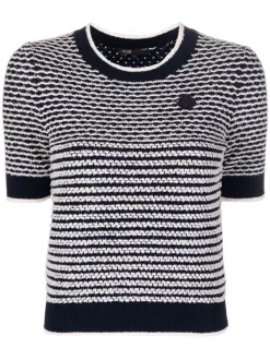 ( Neue Saison ) Maje Gestreiftes Strickoberteil Damen