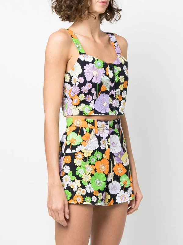 ( Neue Saison ) Maje Cropped-Top Mit Blumen-Print Black Flower Power 5 ( Neue Saison ) Maje Cropped-Top Mit Blumen-Print Black Flower Power – Bild 3