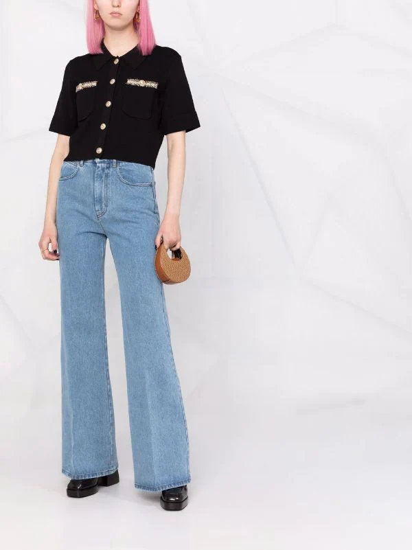 ( Neue Saison ) Maje Black Verziertes Hemd Damen 4 ( Neue Saison ) Maje Black Verziertes Hemd Damen – Bild 2