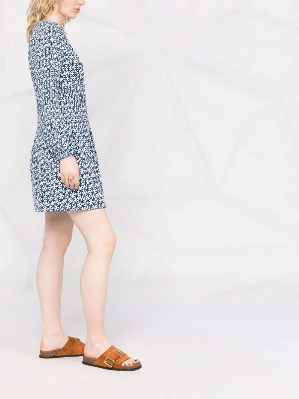 ( Neue Saison ) Maje INDIGO Kleid Mit Grafischem Print Damen 8 ( Neue Saison ) Maje INDIGO Kleid Mit Grafischem Print Damen – Bild 6