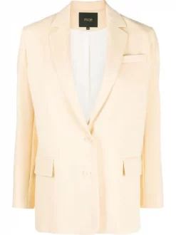 ( Neue Saison ) Maje PALE YELLOW Einreihiger Blazer Damen