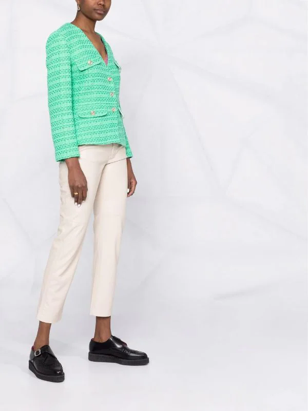 ( Neue Saison ) Maje Green Tweed-Jacke Damen 8 ( Neue Saison ) Maje Green Tweed-Jacke Damen – Bild 6