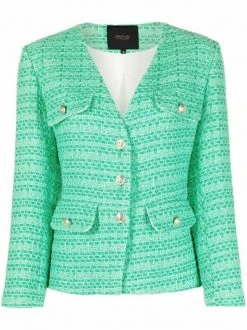 ( Neue Saison ) Maje Green Tweed-Jacke Damen