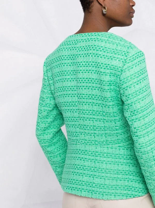 ( Neue Saison ) Maje Green Tweed-Jacke Damen 7 ( Neue Saison ) Maje Green Tweed-Jacke Damen – Bild 5