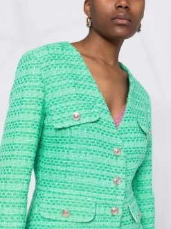 ( Neue Saison ) Maje Green Tweed-Jacke Damen 10 ( Neue Saison ) Maje Green Tweed-Jacke Damen -Outlet MAJE Store 18034143 38211925 600