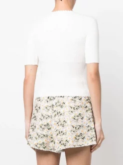 ( Neue Saison ) Maje White Kurzärmeliges Strickoberteil Damen 10 ( Neue Saison ) Maje White Kurzärmeliges Strickoberteil Damen -Outlet MAJE Store 18034156 39673537 600