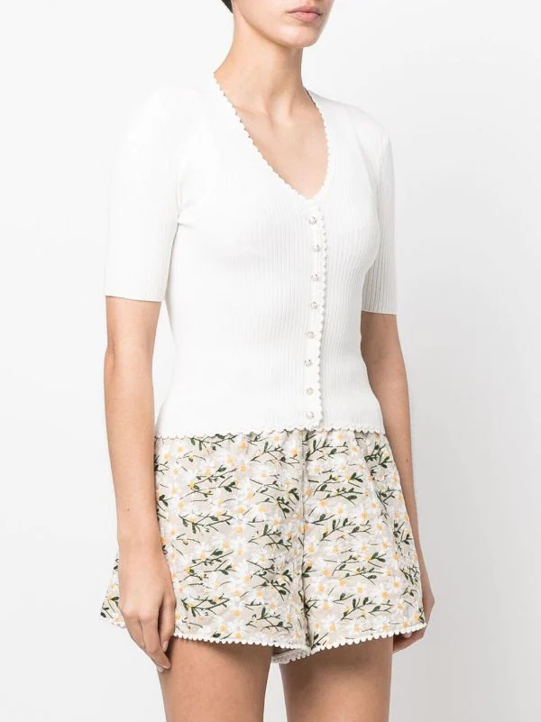 ( Neue Saison ) Maje White Kurzärmeliges Strickoberteil Damen 5 ( Neue Saison ) Maje White Kurzärmeliges Strickoberteil Damen – Bild 3