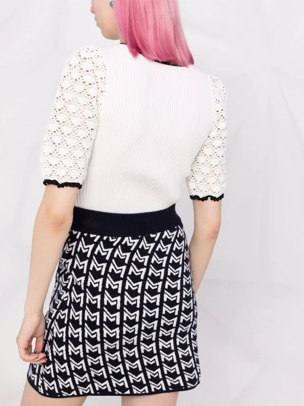 ( Neue Saison ) Maje Intarsien-Rock Mit Monogramm Damen 5 ( Neue Saison ) Maje Intarsien-Rock Mit Monogramm Damen – Bild 3