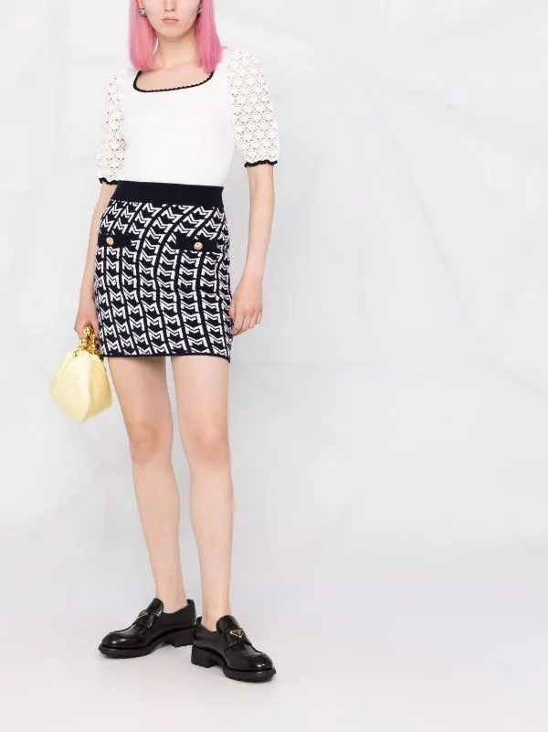 ( Neue Saison ) Maje Intarsien-Rock Mit Monogramm Damen 4 ( Neue Saison ) Maje Intarsien-Rock Mit Monogramm Damen – Bild 2