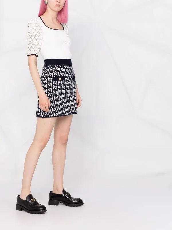 ( Neue Saison ) Maje Intarsien-Rock Mit Monogramm Damen 6 ( Neue Saison ) Maje Intarsien-Rock Mit Monogramm Damen – Bild 4