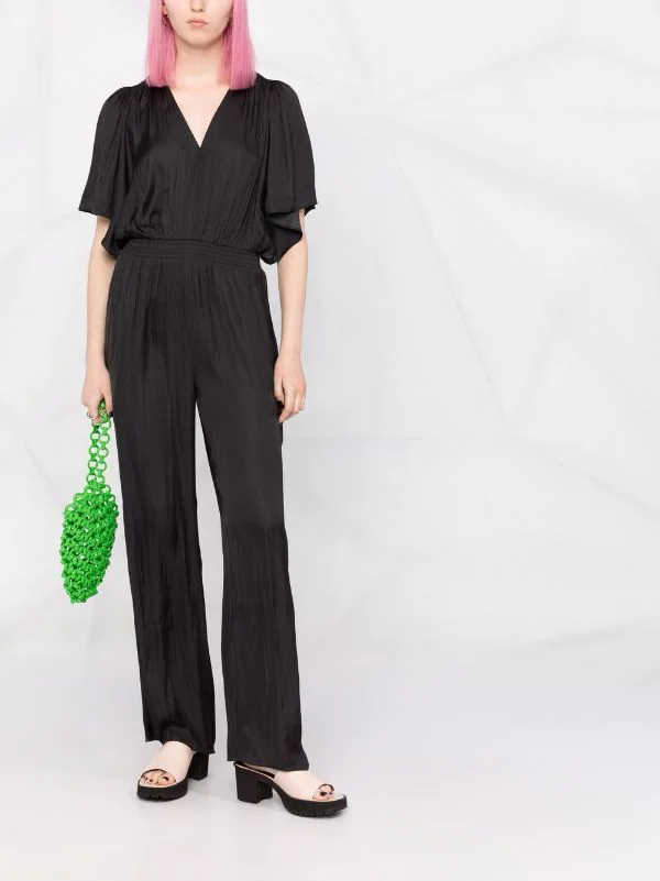 ( Permanente Kollektion ) Maje Jumpsuit Mit Drapierten Ärmeln Black 4 ( Permanente Kollektion ) Maje Jumpsuit Mit Drapierten Ärmeln Black – Bild 2