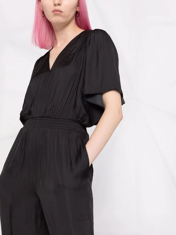 ( Permanente Kollektion ) Maje Jumpsuit Mit Drapierten Ärmeln Black 7 ( Permanente Kollektion ) Maje Jumpsuit Mit Drapierten Ärmeln Black – Bild 5