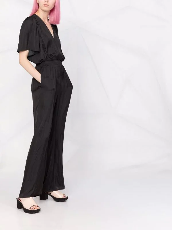 ( Permanente Kollektion ) Maje Jumpsuit Mit Drapierten Ärmeln Black 6 ( Permanente Kollektion ) Maje Jumpsuit Mit Drapierten Ärmeln Black – Bild 4