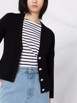 ( Neue Saison ) Maje Black Cardigan Mit V-Ausschnitt Damen 12 ( Neue Saison ) Maje Black Cardigan Mit V-Ausschnitt Damen -Outlet MAJE Store 18034192 38202374 600