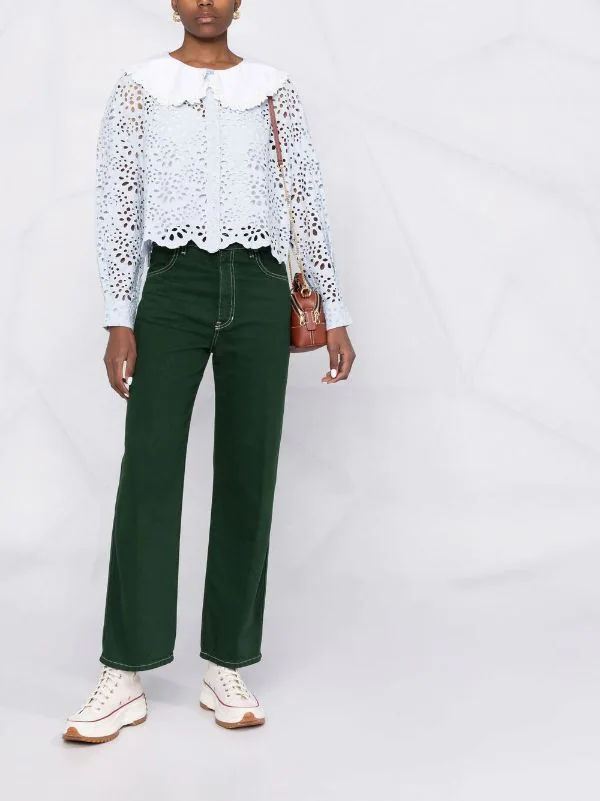 ( Neue Saison ) Maje Bestickte Bluse Mit Latzkragen Damen 4 ( Neue Saison ) Maje Bestickte Bluse Mit Latzkragen Damen – Bild 2