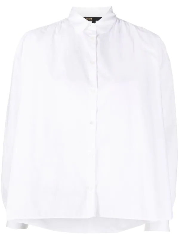 ( Neue Saison ) Maje Cigale Hemd Mit Puffärmeln BLANC 3 ( Neue Saison ) Maje Cigale Hemd Mit Puffärmeln BLANC