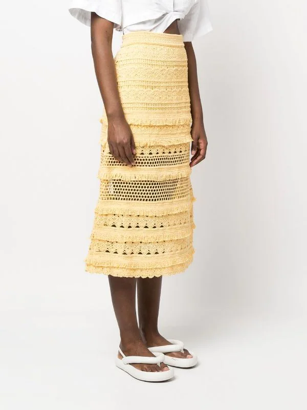 ( Neue Saison ) Maje Yellow Gehäkelter Juarez Rock Damen 5 ( Neue Saison ) Maje Yellow Gehäkelter Juarez Rock Damen – Bild 3