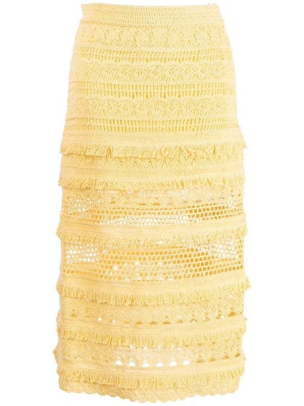 ( Neue Saison ) Maje Yellow Gehäkelter Juarez Rock Damen 3 ( Neue Saison ) Maje Yellow Gehäkelter Juarez Rock Damen