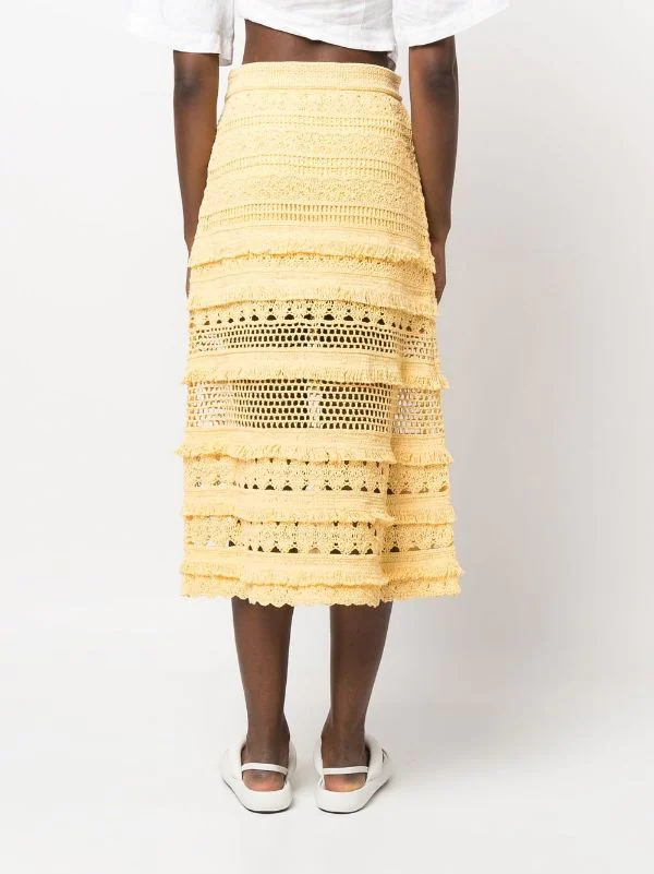 ( Neue Saison ) Maje Yellow Gehäkelter Juarez Rock Damen 6 ( Neue Saison ) Maje Yellow Gehäkelter Juarez Rock Damen – Bild 4