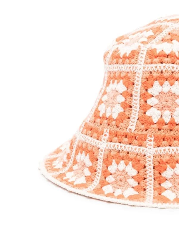 Maje Orange Gehäkelter Fischerhut Damen 4 Maje Orange Gehäkelter Fischerhut Damen – Bild 2