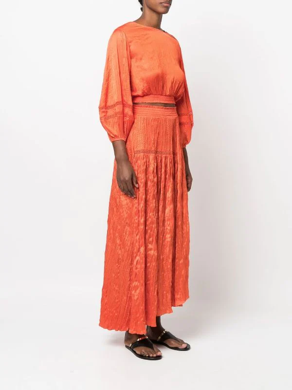 Maje Langärmelige Cropped-Bluse Orange 5 Maje Langärmelige Cropped-Bluse Orange – Bild 3