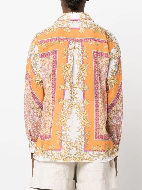 Maje Foulard Coquillage Hemd Mit Muschel-Print Damen 6 Maje Foulard Coquillage Hemd Mit Muschel-Print Damen – Bild 4