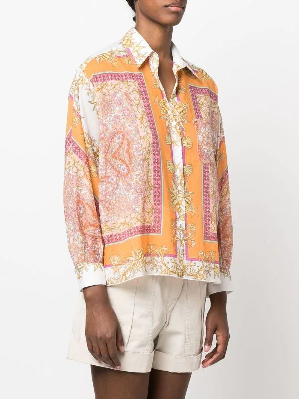 Maje Foulard Coquillage Hemd Mit Muschel-Print Damen 5 Maje Foulard Coquillage Hemd Mit Muschel-Print Damen – Bild 3